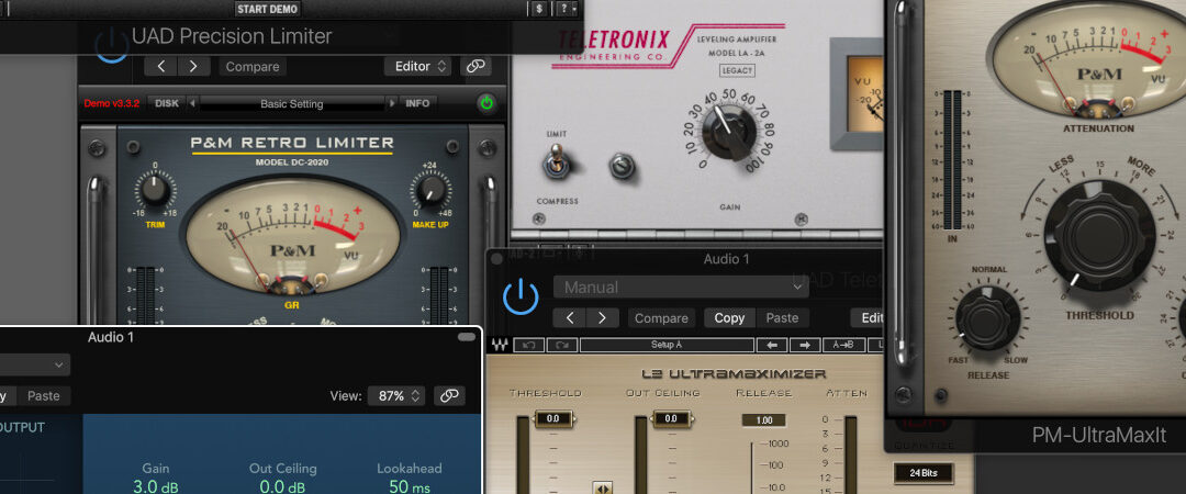 Using a limiter or clipper in music mixing and production
